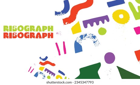 risograph vector art design retro illustration