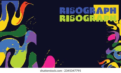 risograph vector art design retro illustration