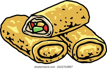 Risol Indonesian Local Food Illustration