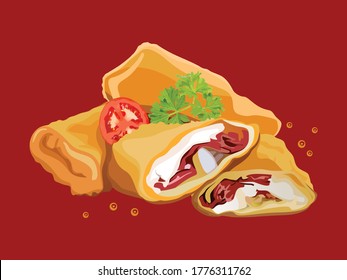 Risol Mayo Vector, a Delicious Traditional Food of Indonesia, Fried Risoles, Fried Risol, Risol Mayo With Beef, Mayo Salad, Risoles