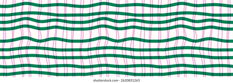 Risoprint style stripe seamless pattern with pink and green lines. Vector print for holiday, party, birthday, invitation.