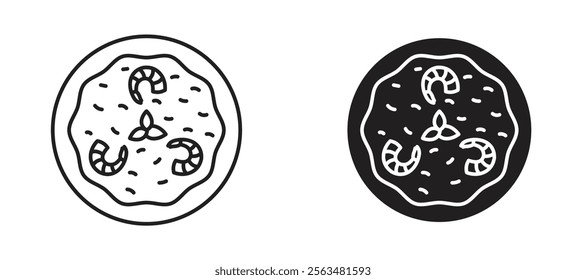 Risotto icons in outline and fill. vector illustration for ui.