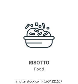 Risotto outline vector icon. Thin line black risotto icon, flat vector simple element illustration from editable food concept isolated stroke on white background