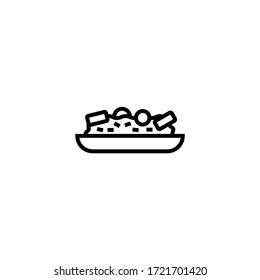 Risotto vector icon in linear, outline icon isolated on white background