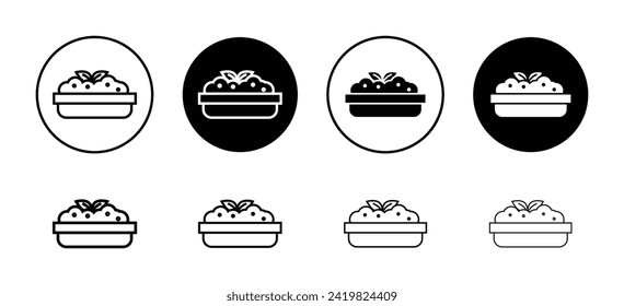 Colección de conjunto de iconos de vector Risotto. Icono plano de esquema Risotto.