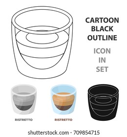Ristretto glass.Different types of coffee single icon in cartoon style vector symbol stock illustration web.