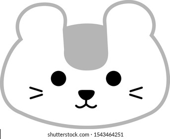 Risu chipmunk face gray gray simple cute illustration