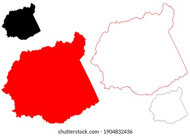 Ritchie County, State of West Virginia (U.S. county, United States of America) map vector illustration