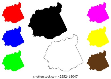 Ritchie County, Estado da Virgínia Ocidental (EUA, Estados Unidos da América, EUA, EUA) mapa ilustração vetorial, esboço de rabisco Ritchie map