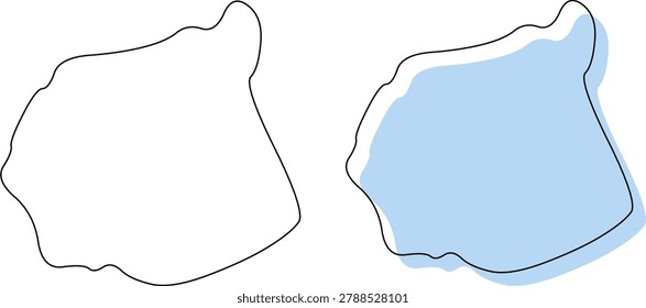 Ritchie County West Virginia map outline silhouette graphic illustration vector design with Harrisville county seat.