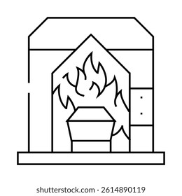 rite of cremation line icon vector. rite of cremation sign. isolated contour symbol black illustration
