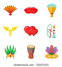 Rite icons set. Cartoon set of 9 rite vector icons for web isolated on white background