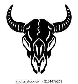 ritual bull skull witch magic halloween isolated vector illustration