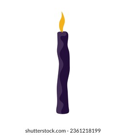 Ritual candle. Vector illustration. Wax candle with flame. Burning candle. Isolated object.  