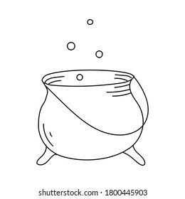 RITUAL CAULDRON ON A WHITE BACKGROUND IN VECTOR