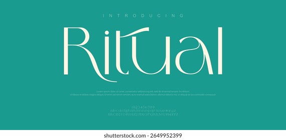 Ritual Creative modern technology alphabet fonts. Abstract typography urban sport, techno , fashion, digital, future creative logo font.