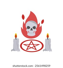 Ritual, Halloween Vector Illustration, Isolated