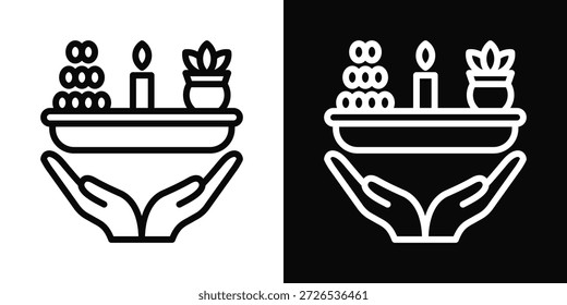 Ícone Ritual Branco E Preto Estilo De Fundo
