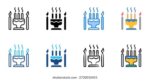 Los iconos rituales establecen una colección de estilo múltiple. Trazo editable 
