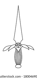 RITUAL KNIFE ON A WHITE BACKGROUND IN VECTOR