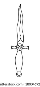 RITUAL KNIFE ON A WHITE BACKGROUND IN VECTOR