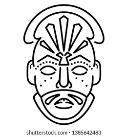 Ritual mask in outline style 
