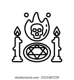 Ritual Outline Icon, Vector illustration