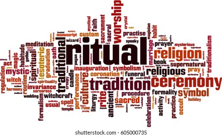 Ritual word cloud concept. Vector illustration