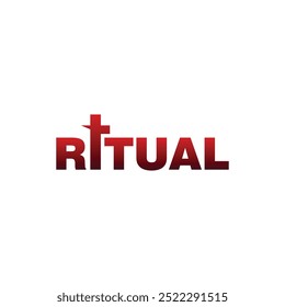 Logotipo de palavra ritual, ícone, ilustração vetorial