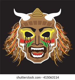 Ritualistic Tribal Mask Vector 