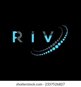 Diseño creativo del logo de la carta RIV. Diseño único RIV.
