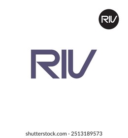 Diseño de monograma de letra de logotipo RIV