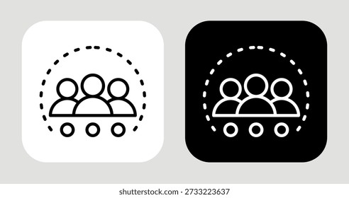 Rivale Cluster-Symbol in schwarz-weißem Linienstil