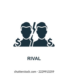 Rival icon. Monochrome simple Stock Market icon for templates, web design and infographics