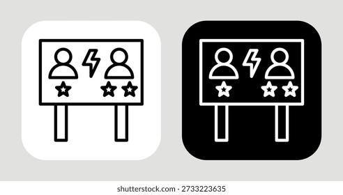 Rival Scorecard Icon In Black and White Line Style