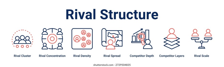 Rival Structure Webbanner Symbol Vektorgrafik-Konzept für Unternehmen.