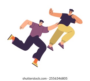 Rivalry and Fierce Competition with Man Character Moving Fast to Aim Vector Illustration