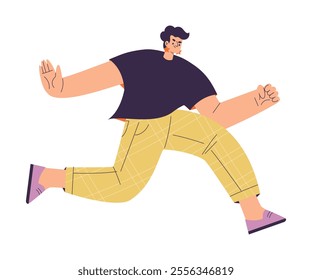 Rivalry and Fierce Competition with Man Character Moving Fast to Aim Vector Illustration