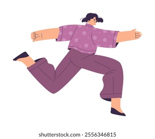 Rivalry and Fierce Competition with Woman Character Moving Fast to Aim Vector Illustration