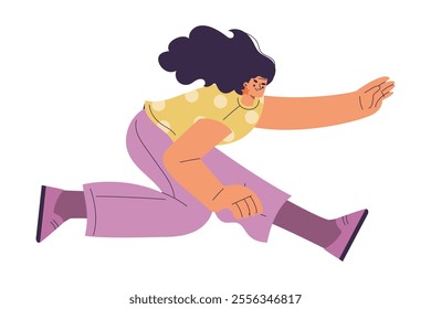 Rivalry and Fierce Competition with Woman Character Moving Fast to Aim Vector Illustration