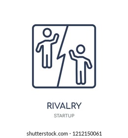 Rivalry icon. Rivalry linear symbol design from Startup collection. Simple outline element vector illustration on white background.