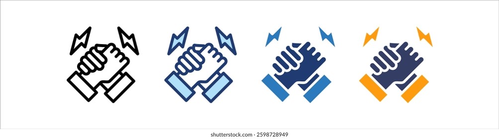 Rivalry Icon Set Multiple Style Collection