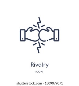 rivalry icon from startup stategy and success outline collection. Thin line rivalry icon isolated on white background.