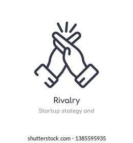 rivalry outline icon. isolated line vector illustration from startup stategy and collection. editable thin stroke rivalry icon on white background