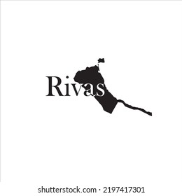 Rivas map and black lettering design on white background