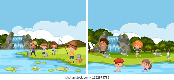 Cartoon River Images, Stock Photos & Vectors | Shutterstock