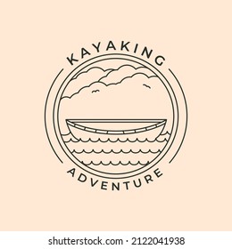 river adventure canoe logo vector symbol illustration design.