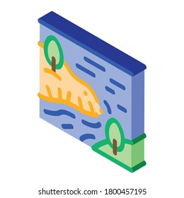 river among mountains icon vector. isometric river among mountains sign. color isolated symbol illustration