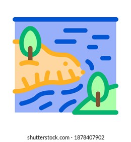 river among mountains icon vector. river among mountains sign. color symbol illustration