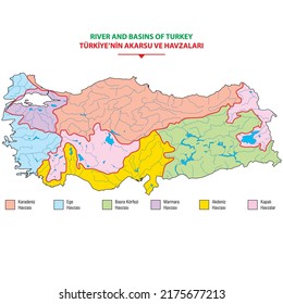 mapa de ríos y cuencas en turquía